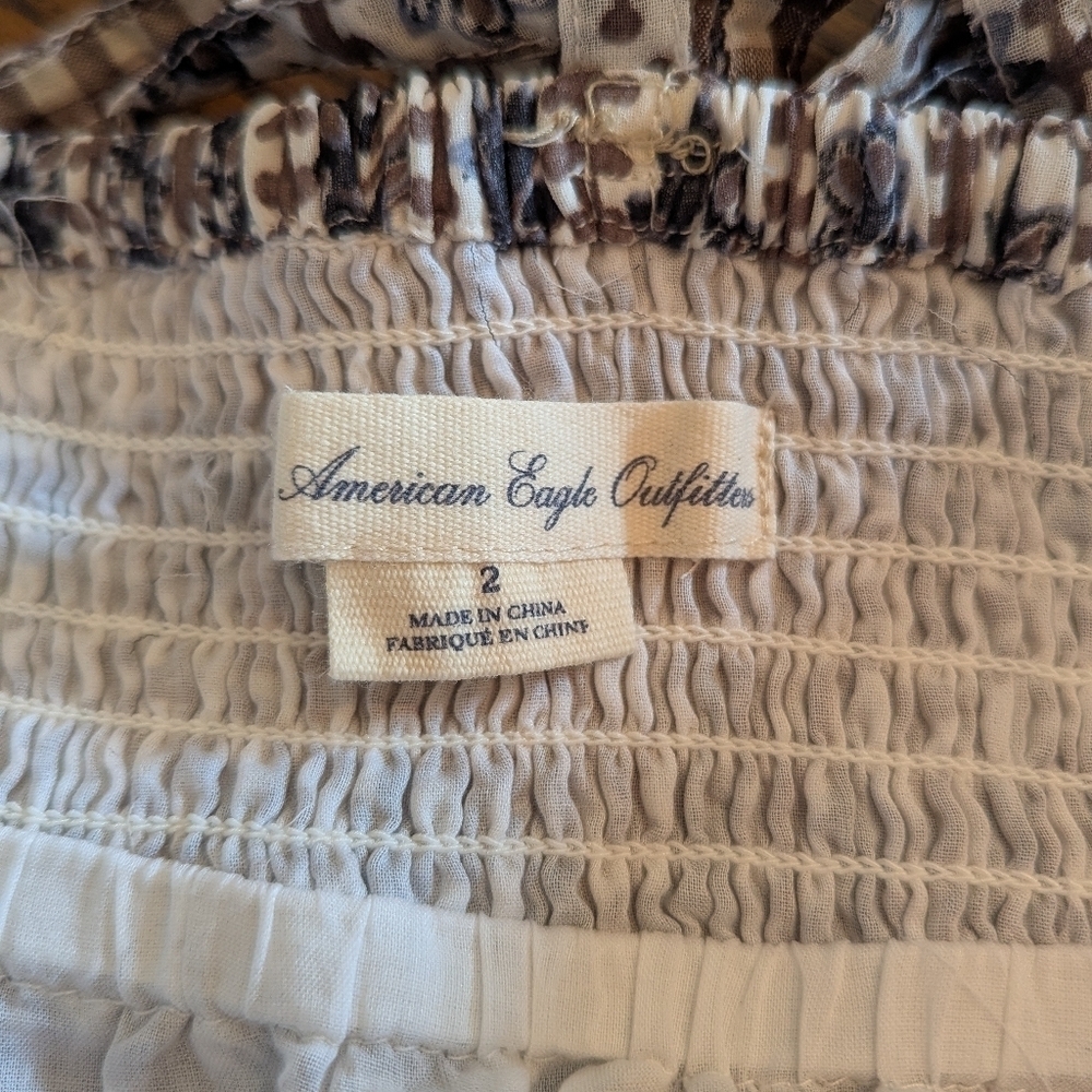 American Eagle Outfitters Dress Size 2, Blues, Browns, White - Picture 3 of 4